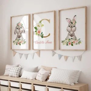 Affiche Animaux Personnalisable - Les lapins
