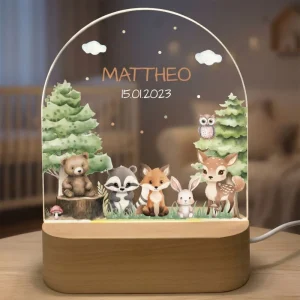 Veilleuse Personnalisée Animaux de la Forêt