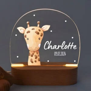 Veilleuse Girafe Personnalisée - Décoration Chambre Enfant