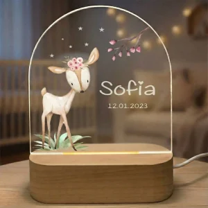 Veilleuse Biche - Cadeau de Naissance Personnalisé
